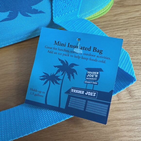 TRADER JOE's 2025 Mini Insulated Reusable Tote Bag, Turquoise - Picture 13 of 16